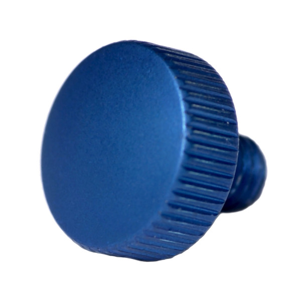 MEC glas Rändelschraube M3 blau